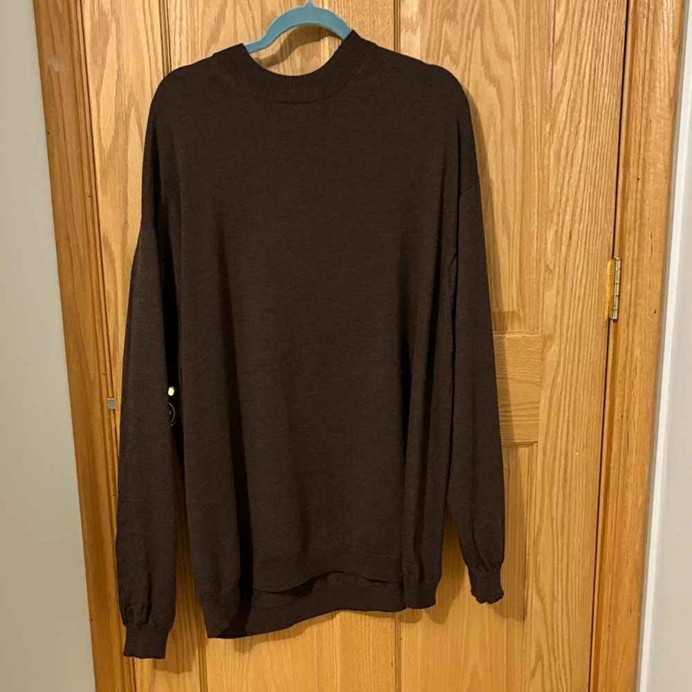 Classic Men's Crewneck Sweater in Rich Brown